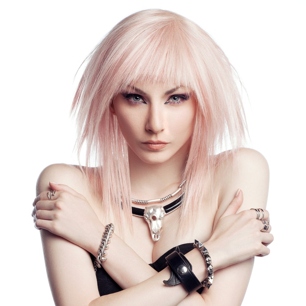 розовый оттенок волос