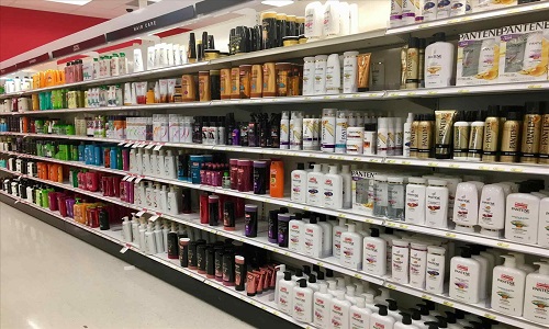 Store shelf shampoo