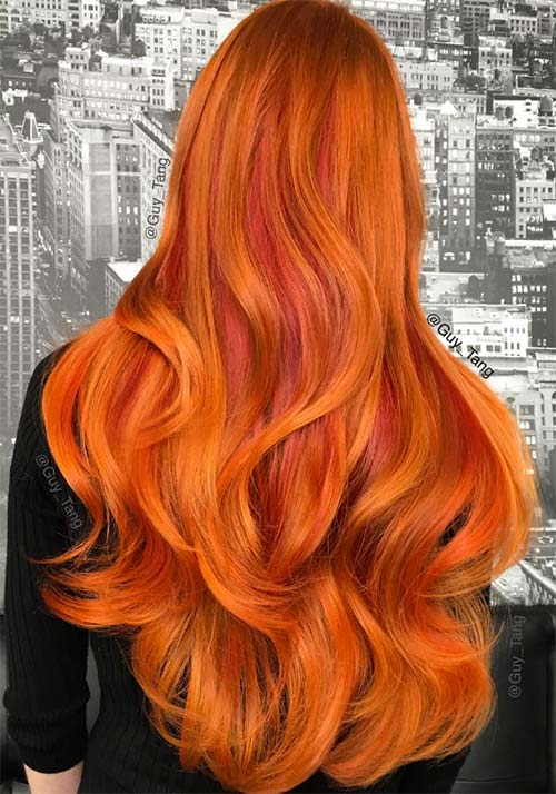 Огненный рыжий цвет волос